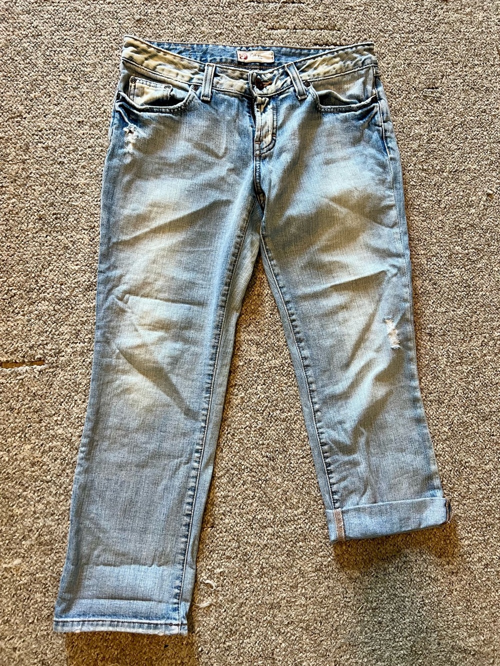 BKE Light Blue Cropped Boyfriend Jeans